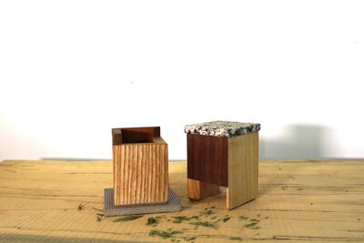 Trinket Box Made from Wood and Stone, Small Keepsake Figurine Box - image2